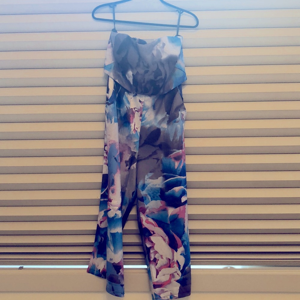 Strapless Floral Dressy Romper